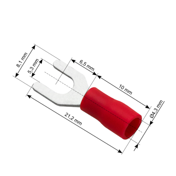 Konektor widełkowy izolowany S śruba 5,3