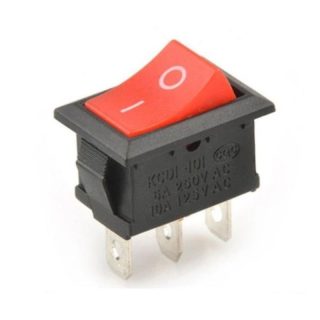 Przełącznik kołyskowy bistabilny KCD1 - czerwony mat - 21x15mm - przełącznik ON_OFF 230V - 3PIN